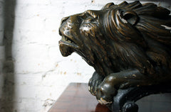 A c.1800 Carved Wood, Gesso & Parcel Gilt Heraldic Lion; The Cooper Penrose Estate, Ireland