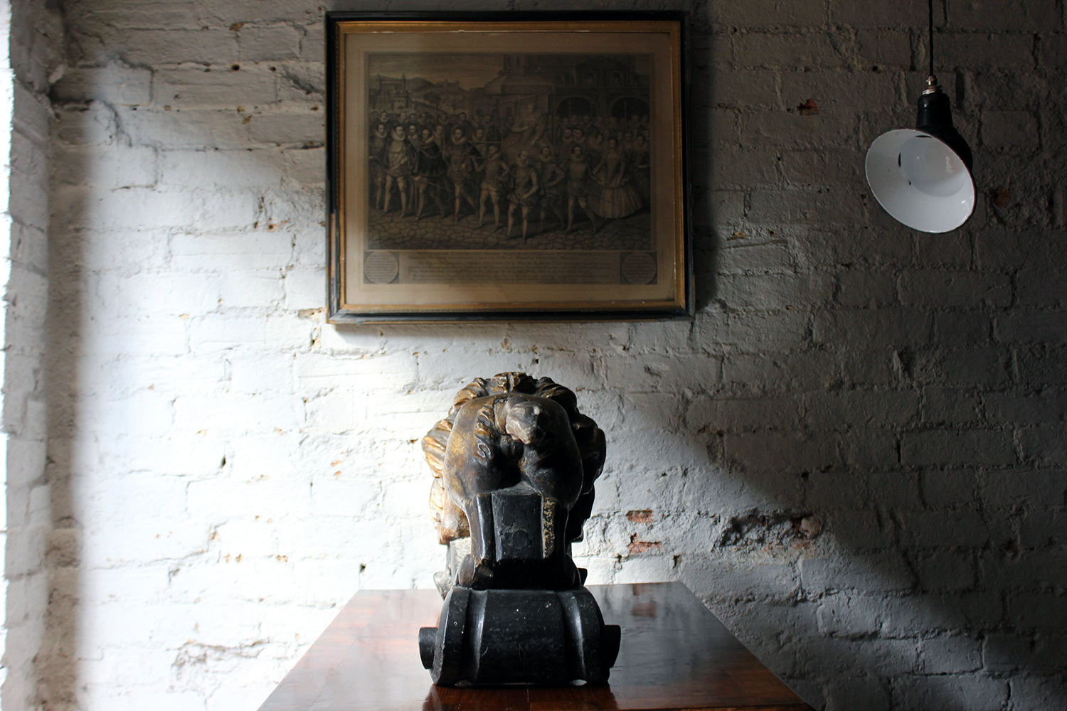 A c.1800 Carved Wood, Gesso & Parcel Gilt Heraldic Lion; The Cooper Penrose Estate, Ireland