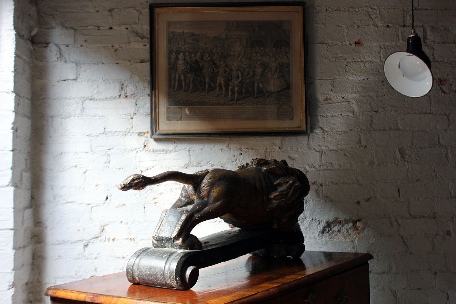 A c.1800 Carved Wood, Gesso & Parcel Gilt Heraldic Lion; The Cooper Penrose Estate, Ireland