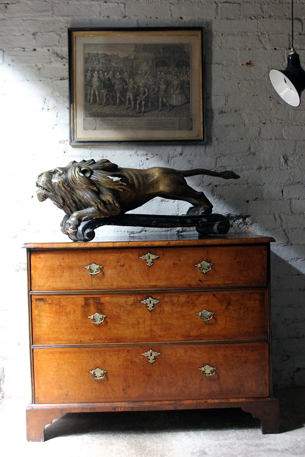 A c.1800 Carved Wood, Gesso & Parcel Gilt Heraldic Lion; The Cooper Penrose Estate, Ireland