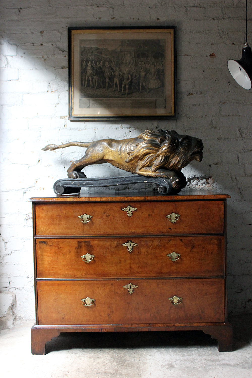 A c.1800 Carved Wood, Gesso & Parcel Gilt Heraldic Lion; The Cooper Penrose Estate, Ireland