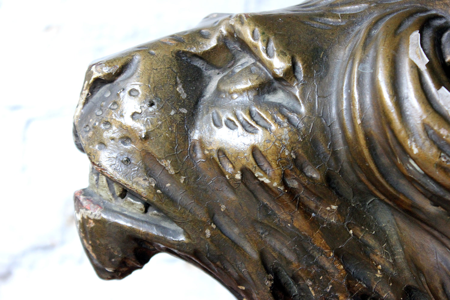 A c.1800 Carved Wood, Gesso & Parcel Gilt Heraldic Lion; The Cooper Penrose Estate, Ireland