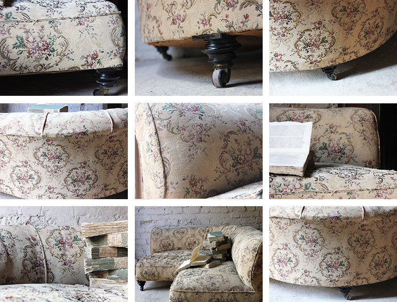 A Charming Edwardian Period Upholstered Corner Love Seat Sofa c.1900