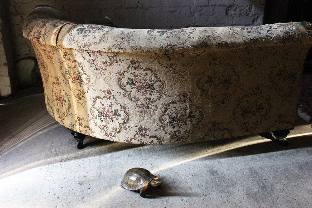 A Charming Edwardian Period Upholstered Corner Love Seat Sofa c.1900