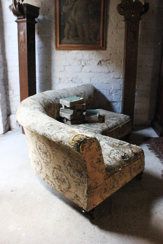 A Charming Edwardian Period Upholstered Corner Love Seat Sofa c.1900