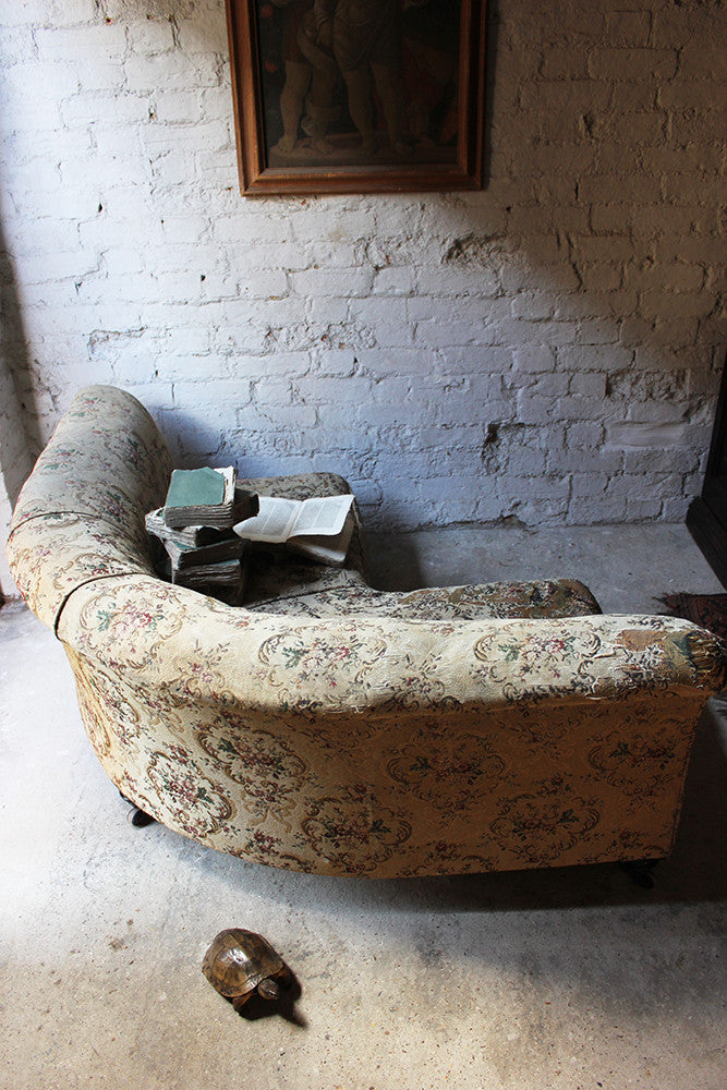 A Charming Edwardian Period Upholstered Corner Love Seat Sofa c.1900