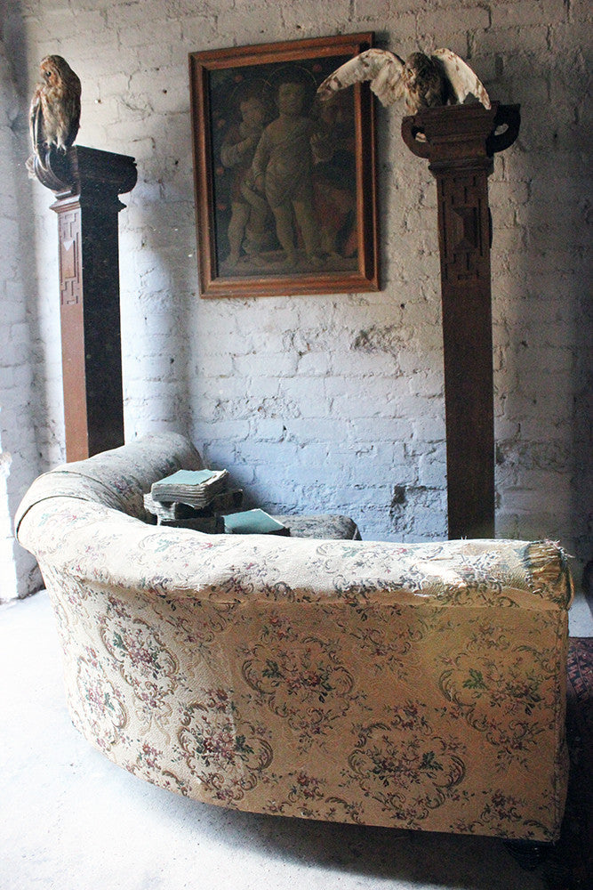 A Charming Edwardian Period Upholstered Corner Love Seat Sofa c.1900