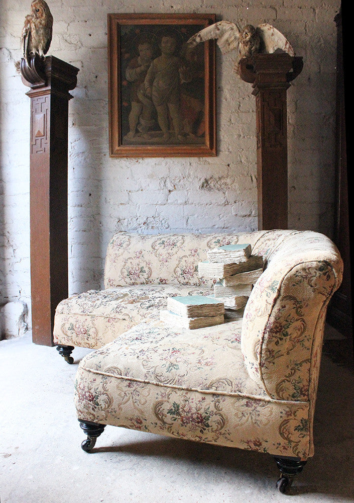 A Charming Edwardian Period Upholstered Corner Love Seat Sofa c.1900