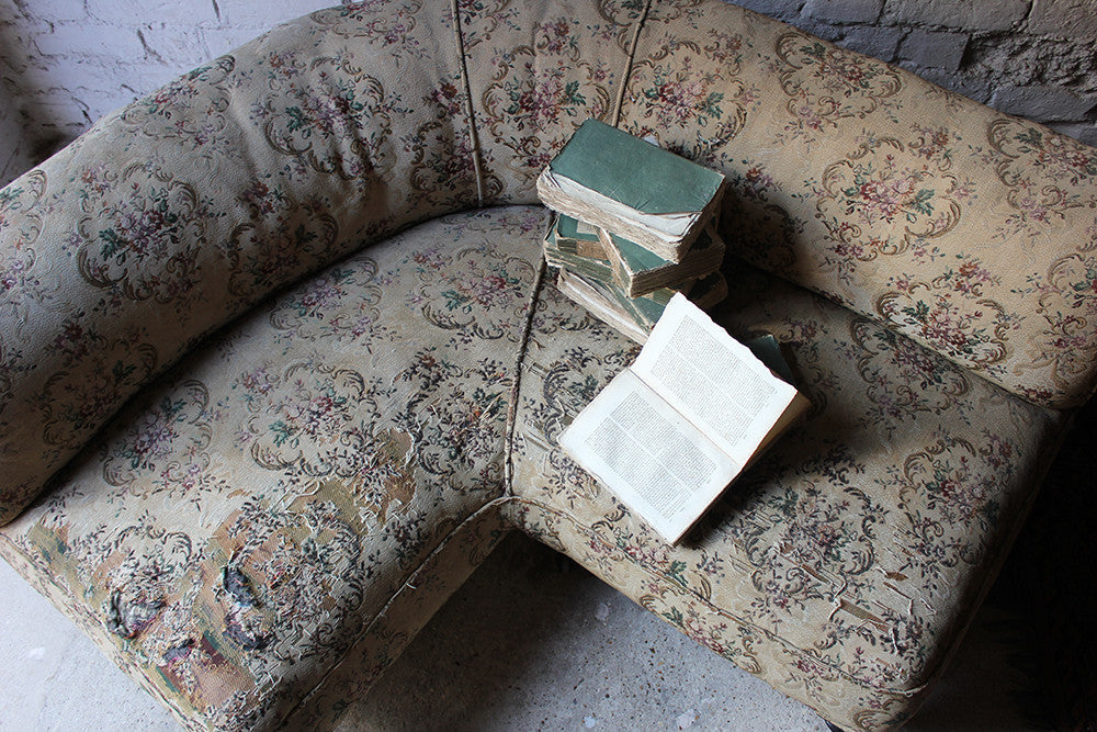 A Charming Edwardian Period Upholstered Corner Love Seat Sofa c.1900