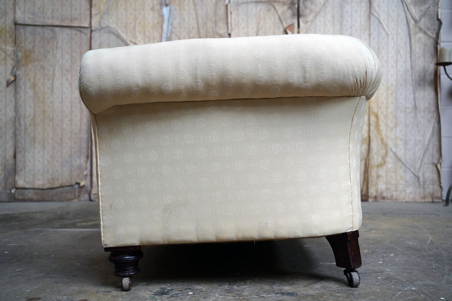 A Good Quality Late Victorian Upholstered Oak Chesterfield Sofa c.1880