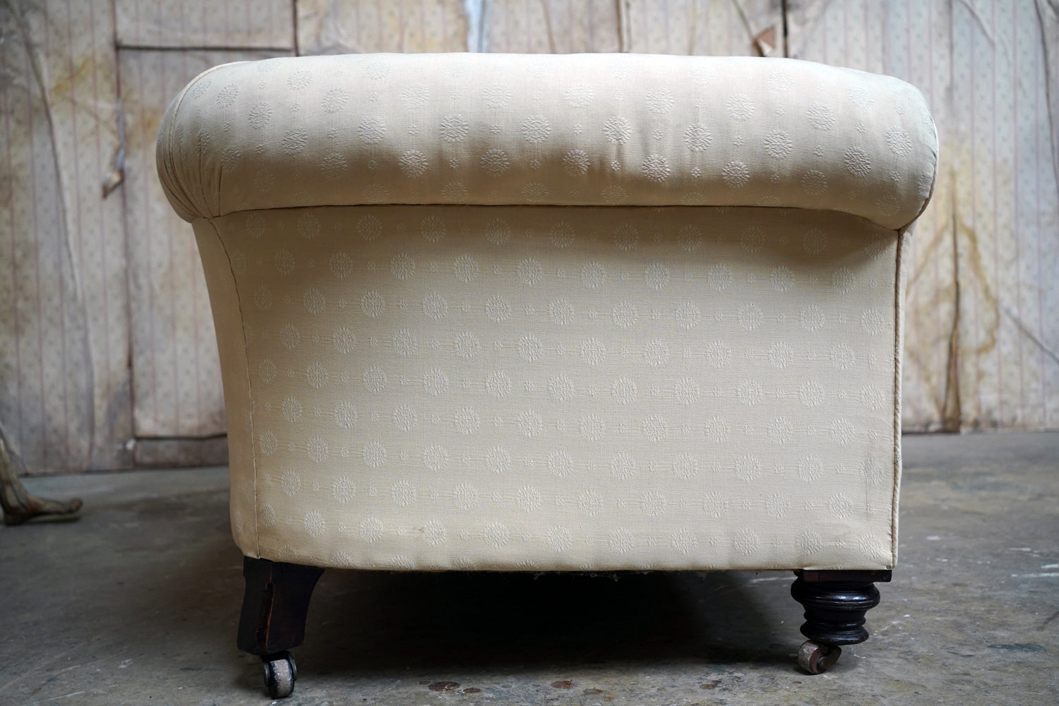 A Good Quality Late Victorian Upholstered Oak Chesterfield Sofa c.1880