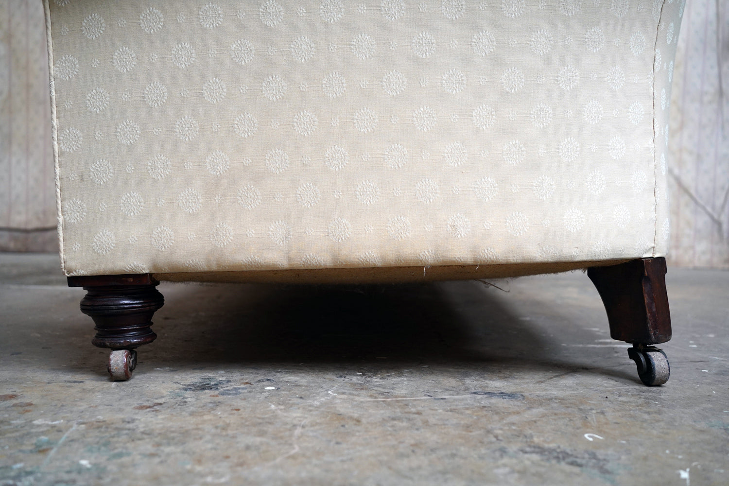 A Good Quality Late Victorian Upholstered Oak Chesterfield Sofa c.1880