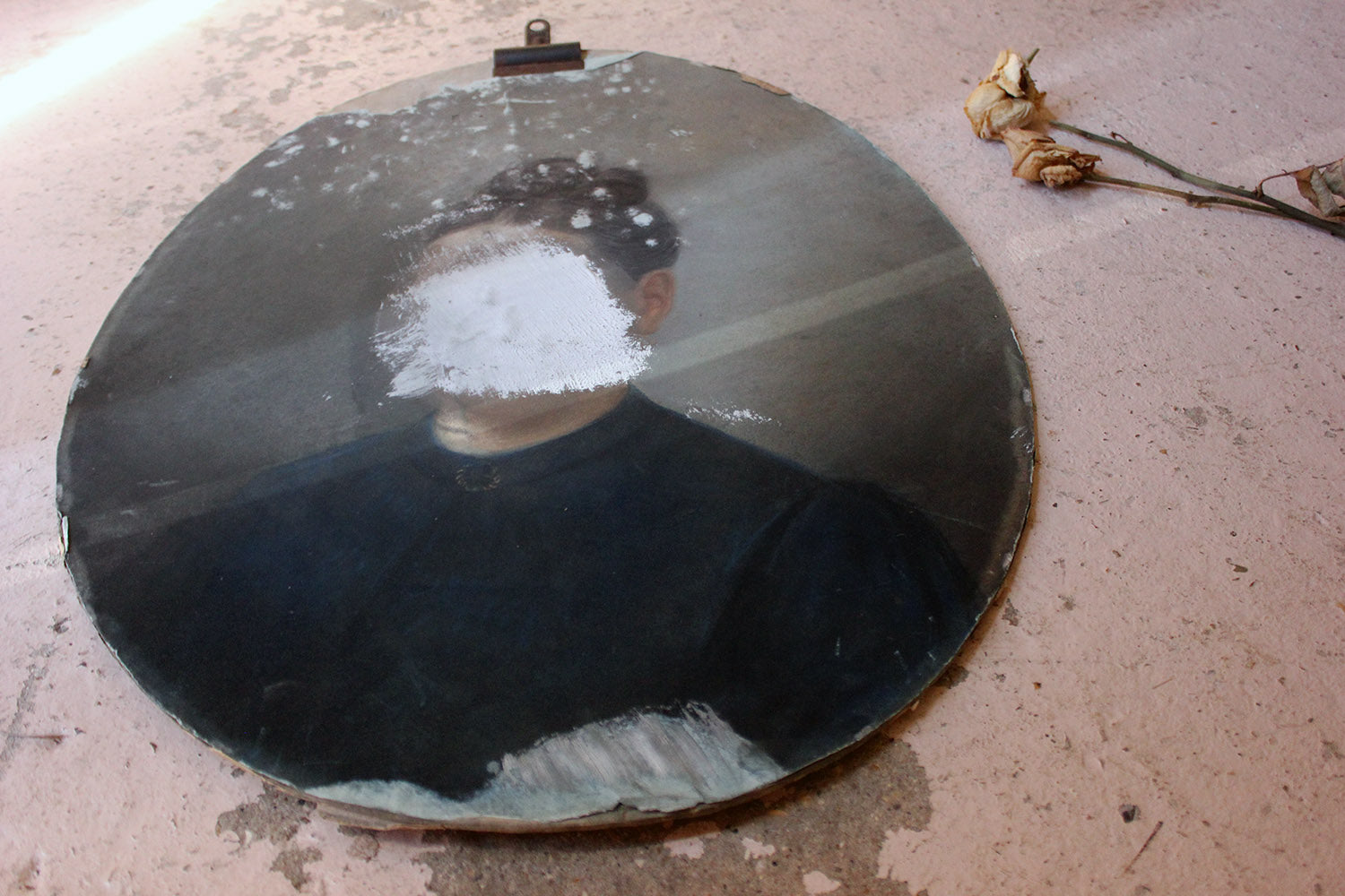 A 19thC Defaced French School Oval Pastel Portrait of Lady c.1870