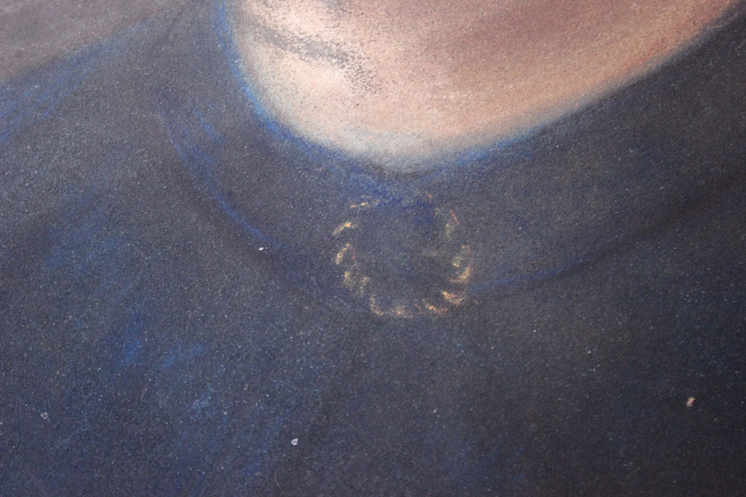 A 19thC Defaced French School Oval Pastel Portrait of Lady c.1870