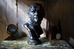 A 19thC Black Painted Plaster Library Bust of Demosthenes; Wormington Grange