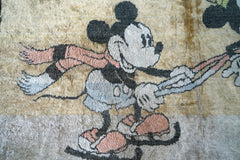 A 1930s Disney Mickey & Minnie Mouse Plush Nursery Mat