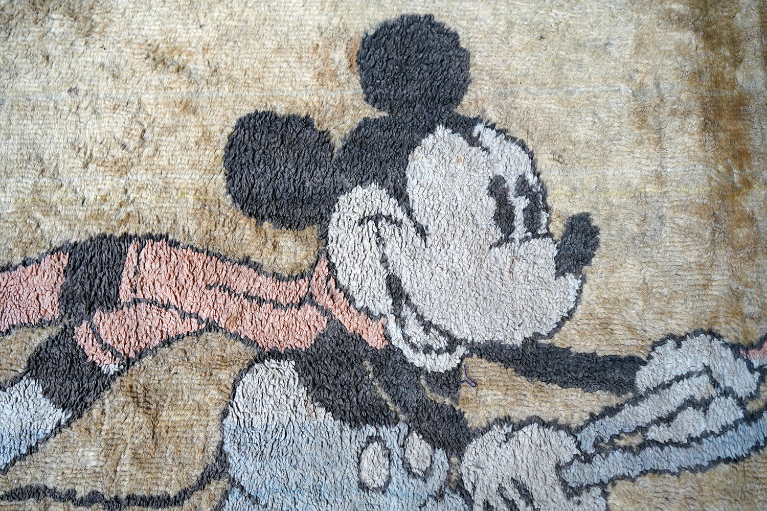 A 1930s Disney Mickey & Minnie Mouse Plush Nursery Mat