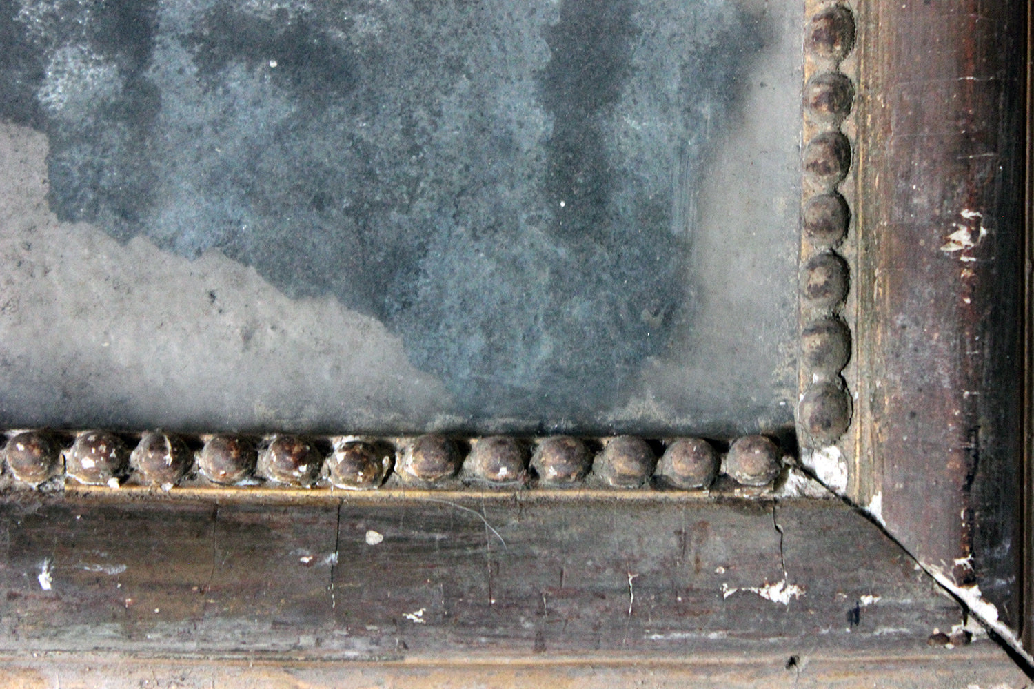 A Distressed George III Period Rectangular Gilded Gesso Wall Mirror c.1800