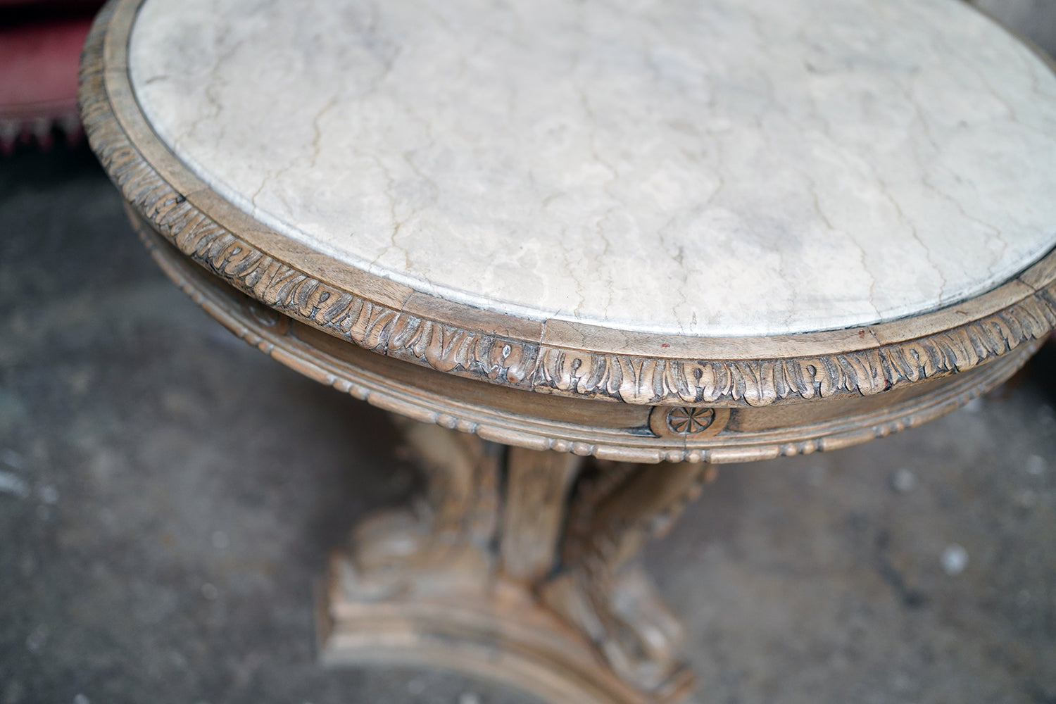 A 2nd Empire Period Fruitwood, Beech & Fior di Bosco Marble Guéridon c.1860
