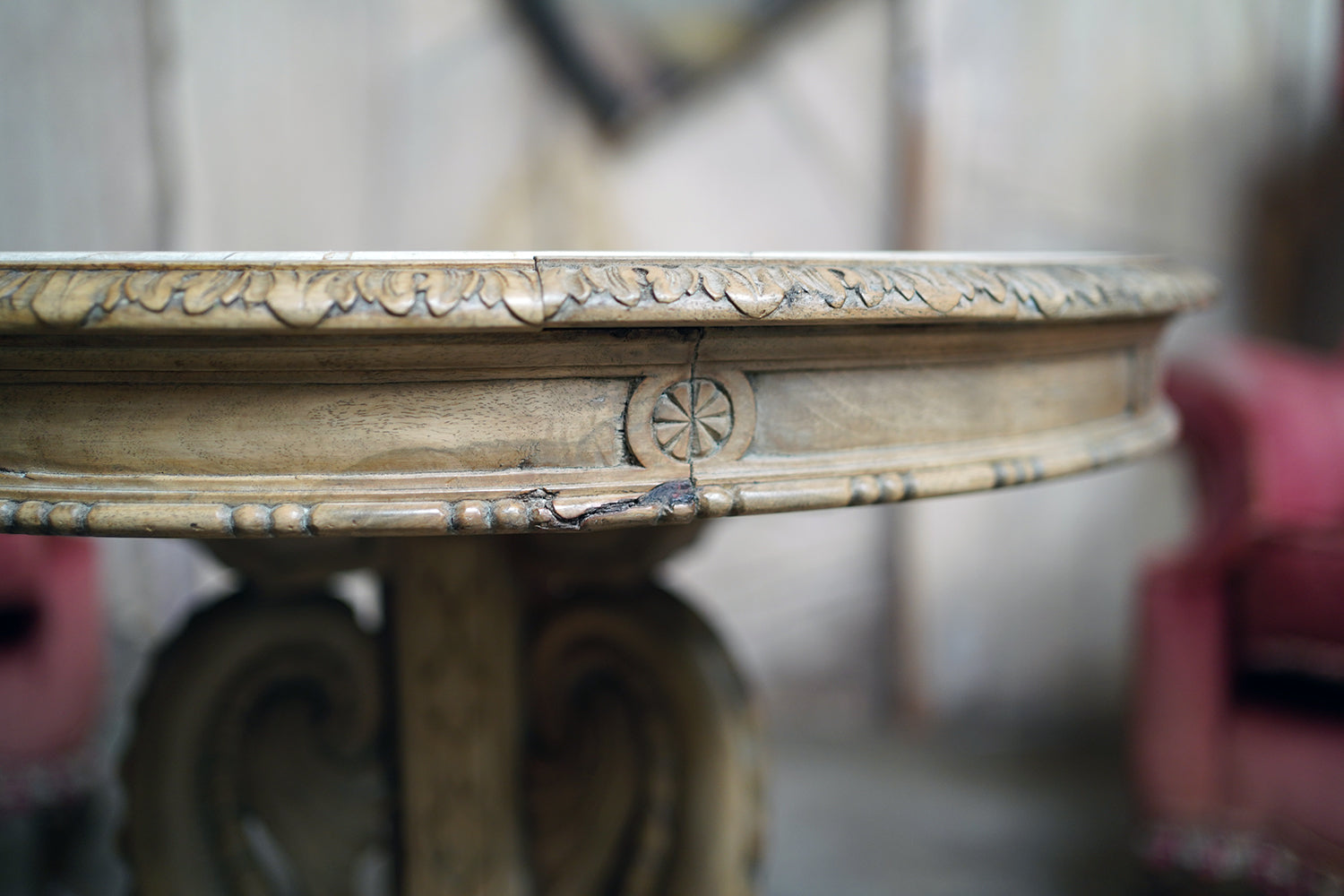 A 2nd Empire Period Fruitwood, Beech & Fior di Bosco Marble Guéridon c.1860