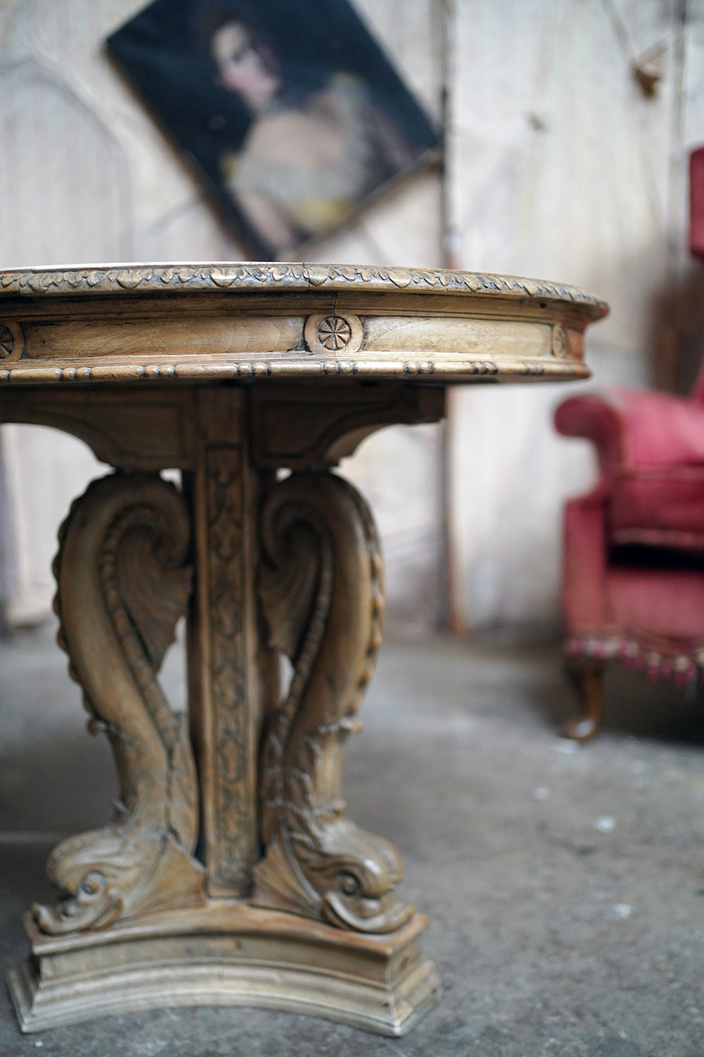 A 2nd Empire Period Fruitwood, Beech & Fior di Bosco Marble Guéridon c.1860