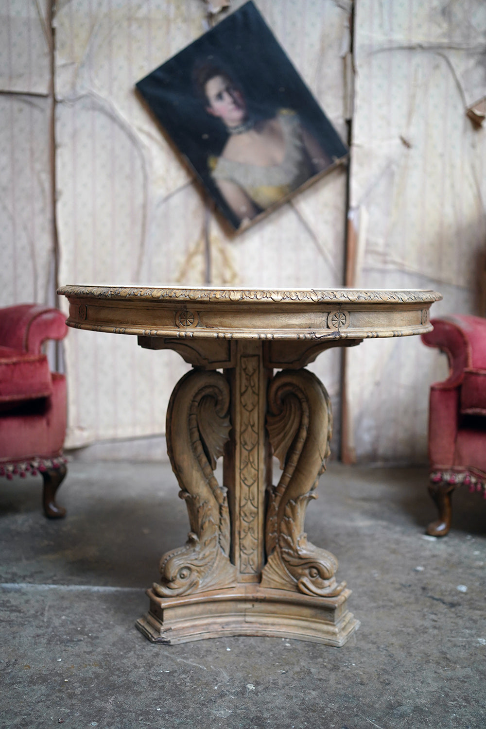 A 2nd Empire Period Fruitwood, Beech & Fior di Bosco Marble Guéridon c.1860