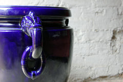A Fabulous Large Minton Ultramarine Blue Ground Pottery Jardiniere Designed by Dr Christopher Dresser c.1880