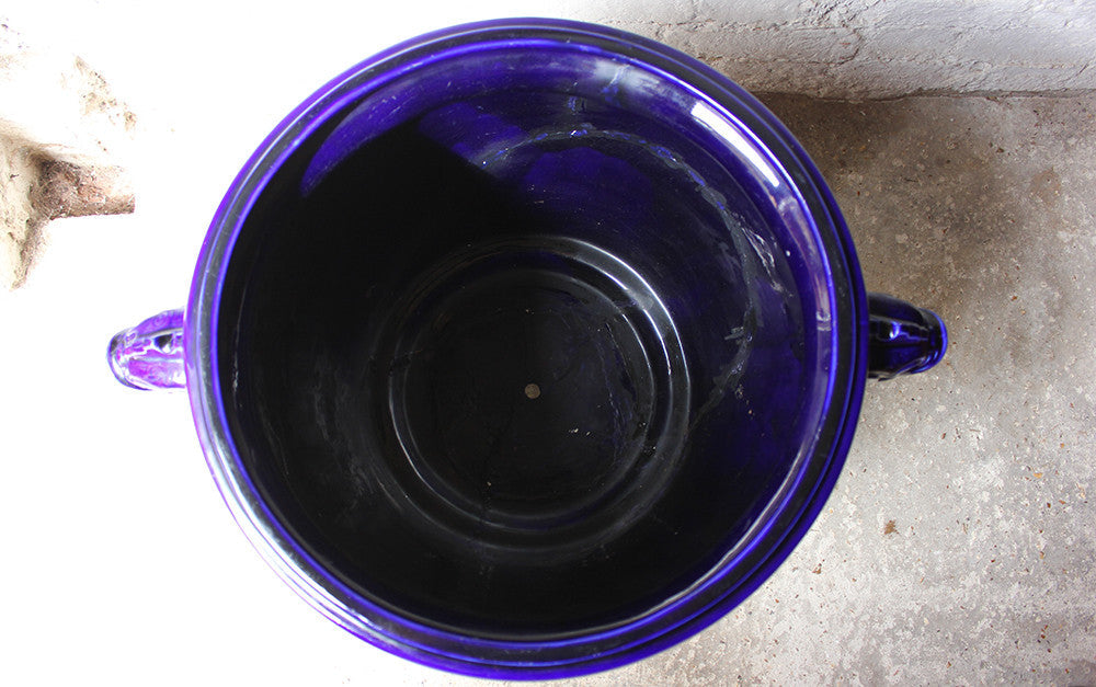 A Fabulous Large Minton Ultramarine Blue Ground Pottery Jardiniere Designed by Dr Christopher Dresser c.1880
