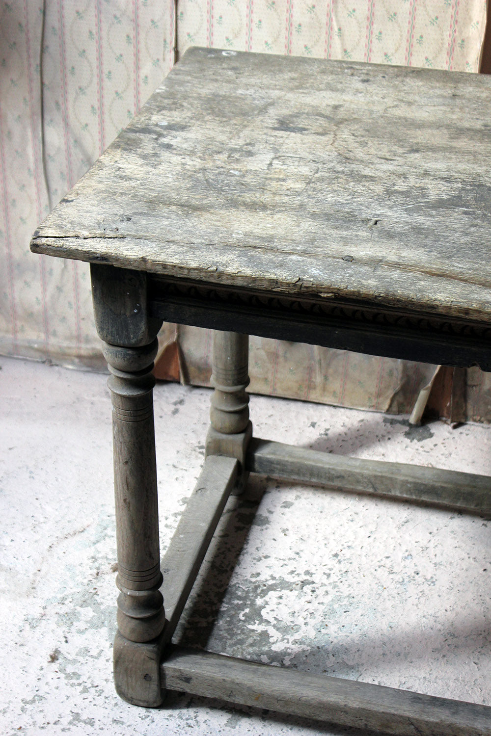 A 17thC Dry Oak Charles II Period Side Table c.1680