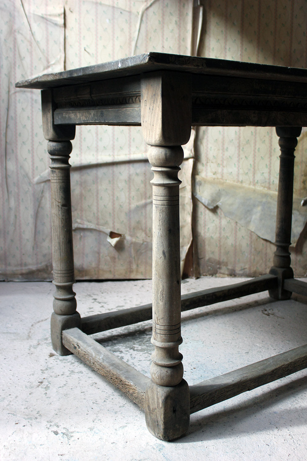 A 17thC Dry Oak Charles II Period Side Table c.1680