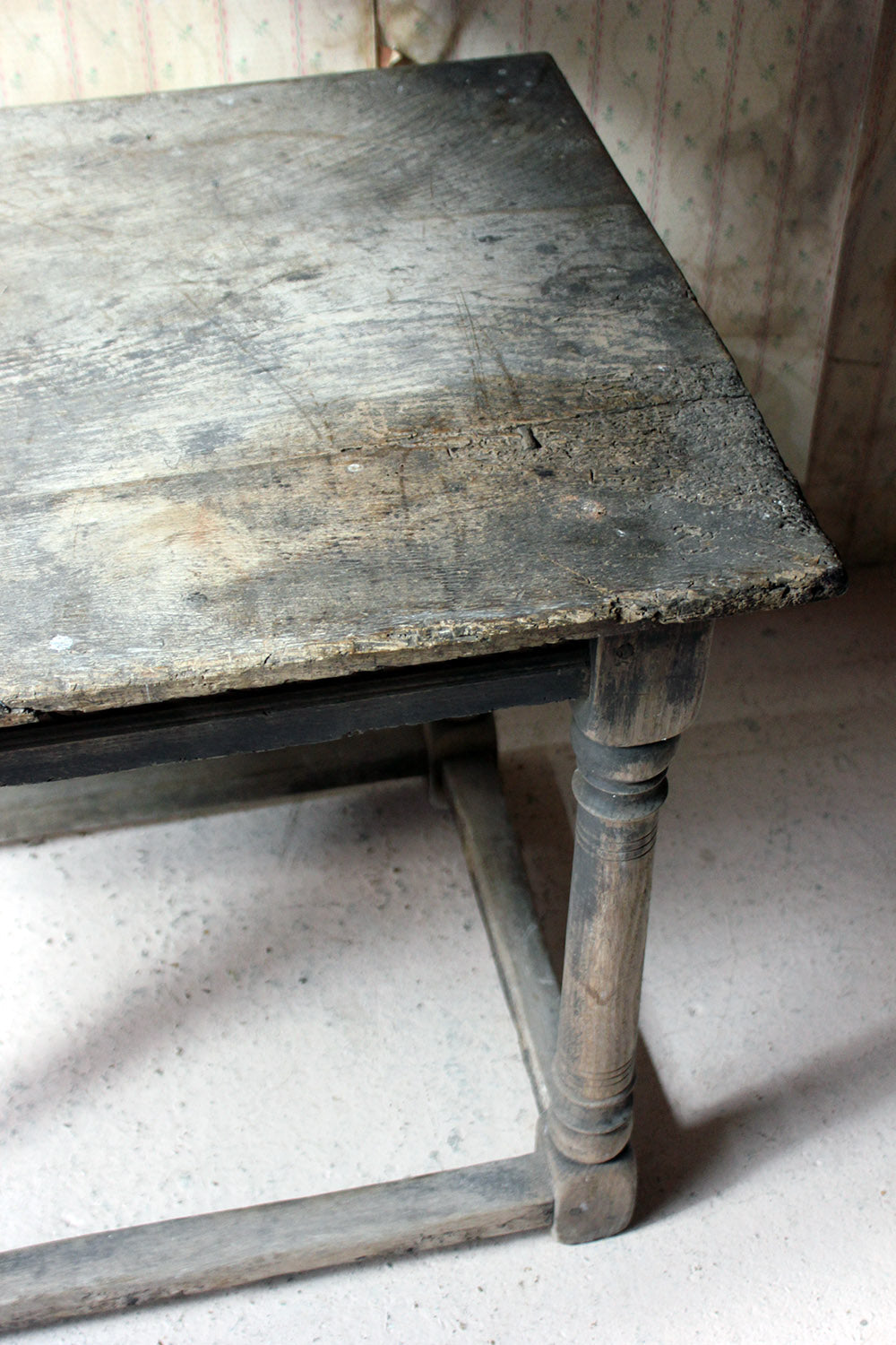 A 17thC Dry Oak Charles II Period Side Table c.1680