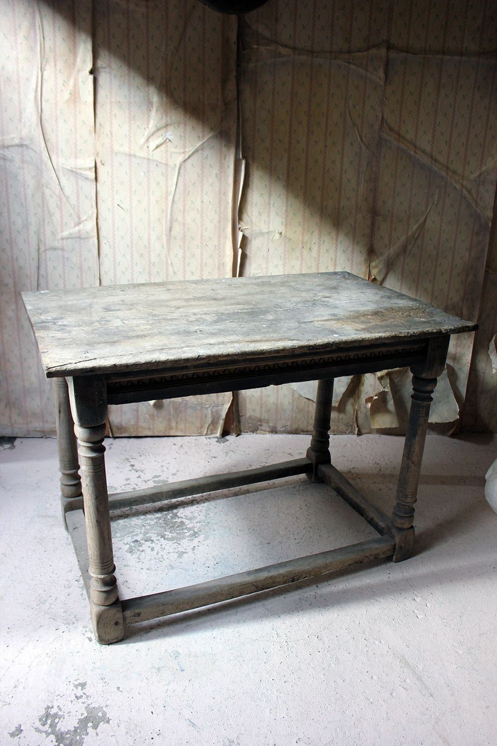 A 17thC Dry Oak Charles II Period Side Table c.1680