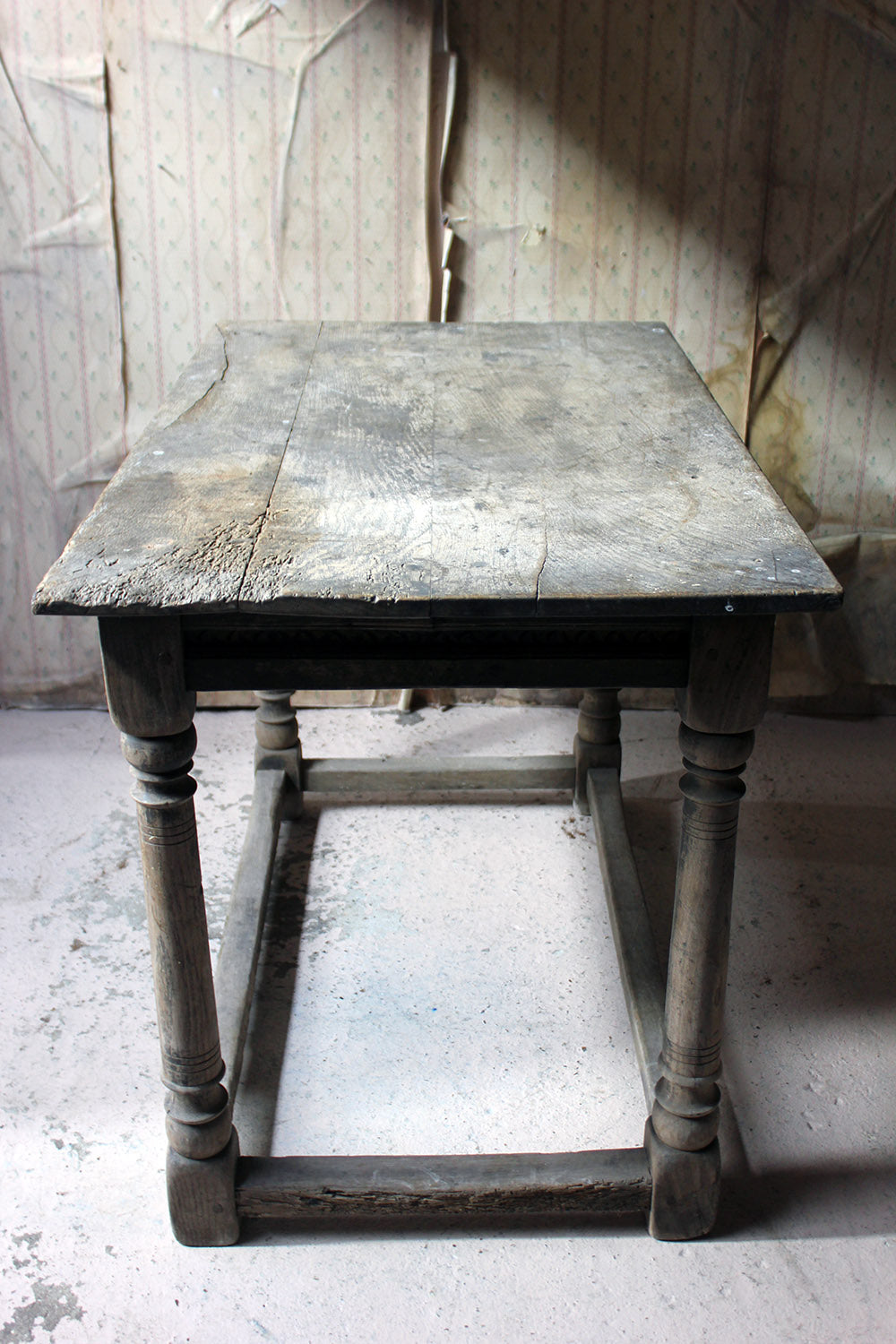 A 17thC Dry Oak Charles II Period Side Table c.1680