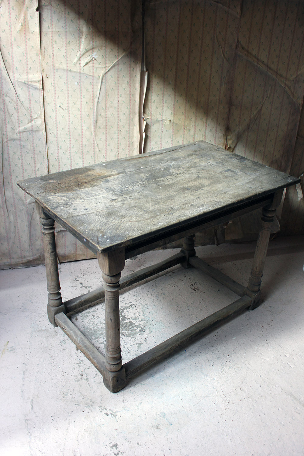 A 17thC Dry Oak Charles II Period Side Table c.1680