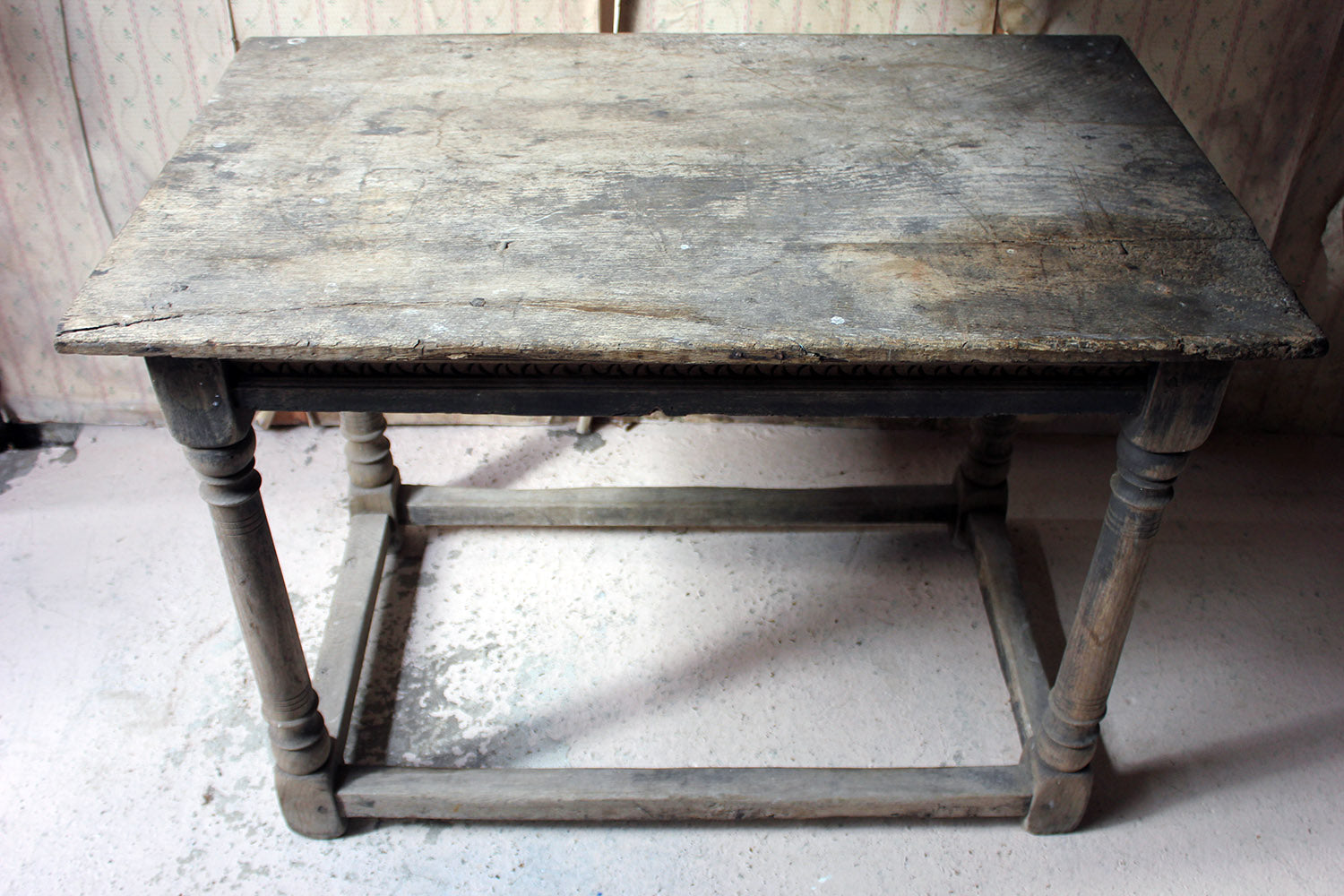 A 17thC Dry Oak Charles II Period Side Table c.1680