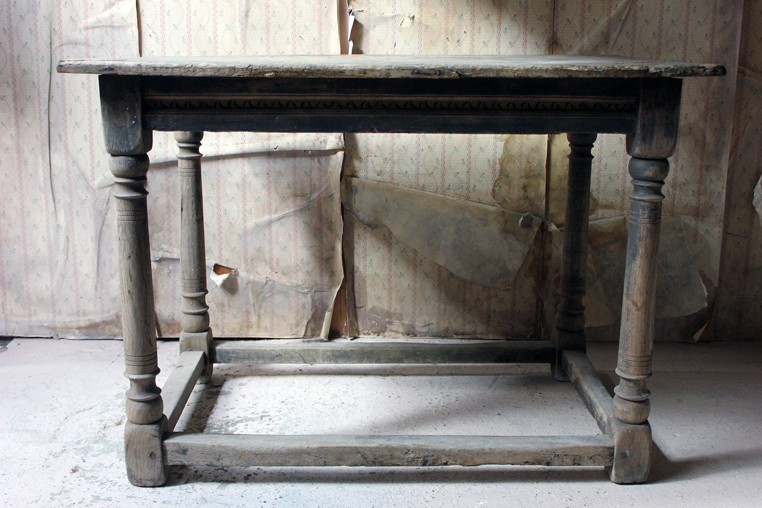A 17thC Dry Oak Charles II Period Side Table c.1680
