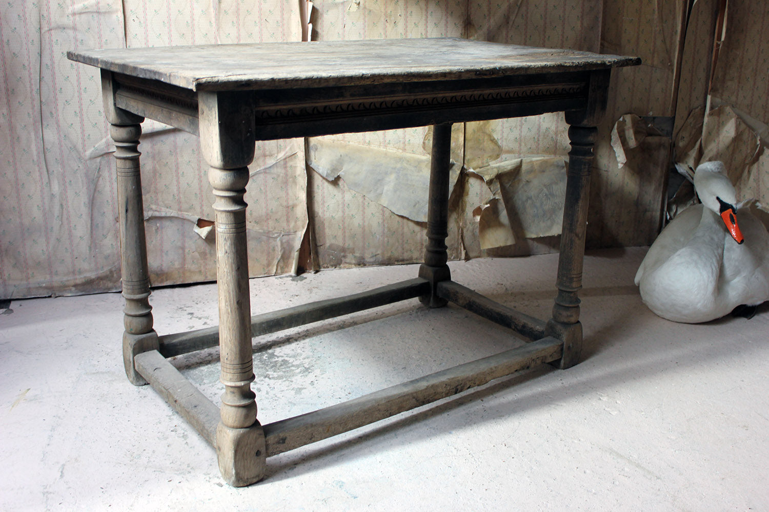 A 17thC Dry Oak Charles II Period Side Table c.1680