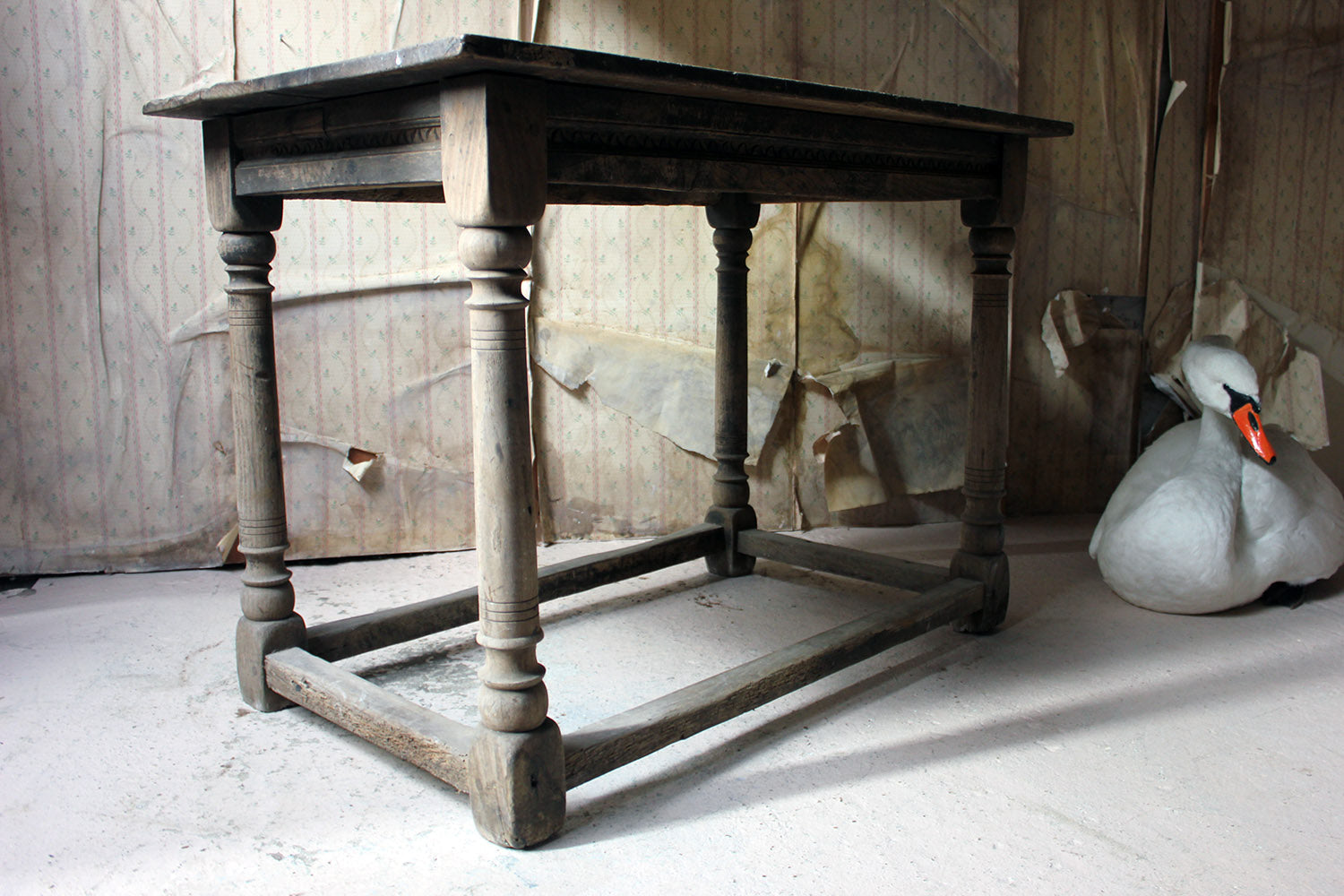 A 17thC Dry Oak Charles II Period Side Table c.1680
