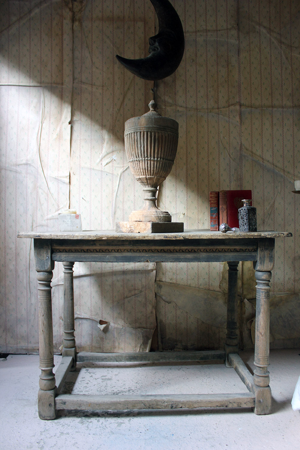 A 17thC Dry Oak Charles II Period Side Table c.1680