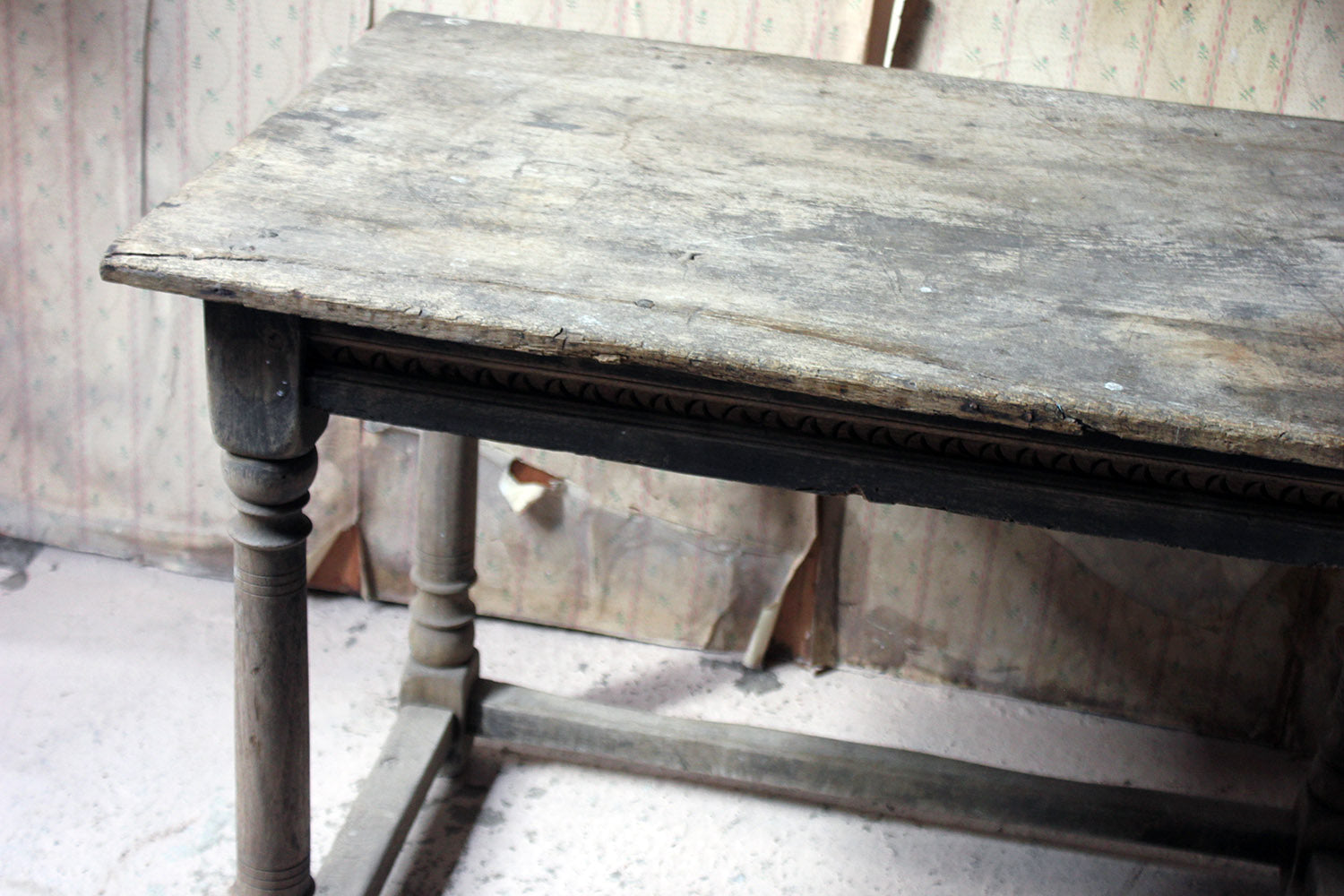 A 17thC Dry Oak Charles II Period Side Table c.1680
