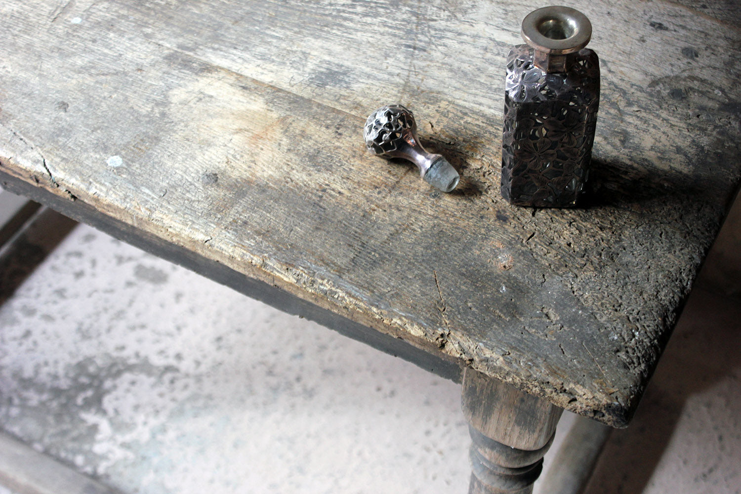 A 17thC Dry Oak Charles II Period Side Table c.1680