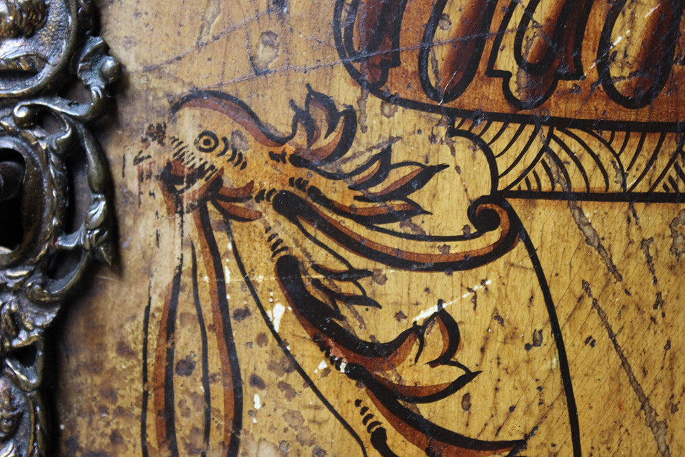 A Decorative Dutch Bow-Fronted Painted Corner Cupboard c.1770
