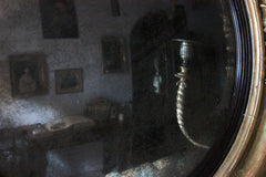 A Good Regency Giltwood & Gesso Girandole Convex Mirror Surmounted by an Eagle c.1815