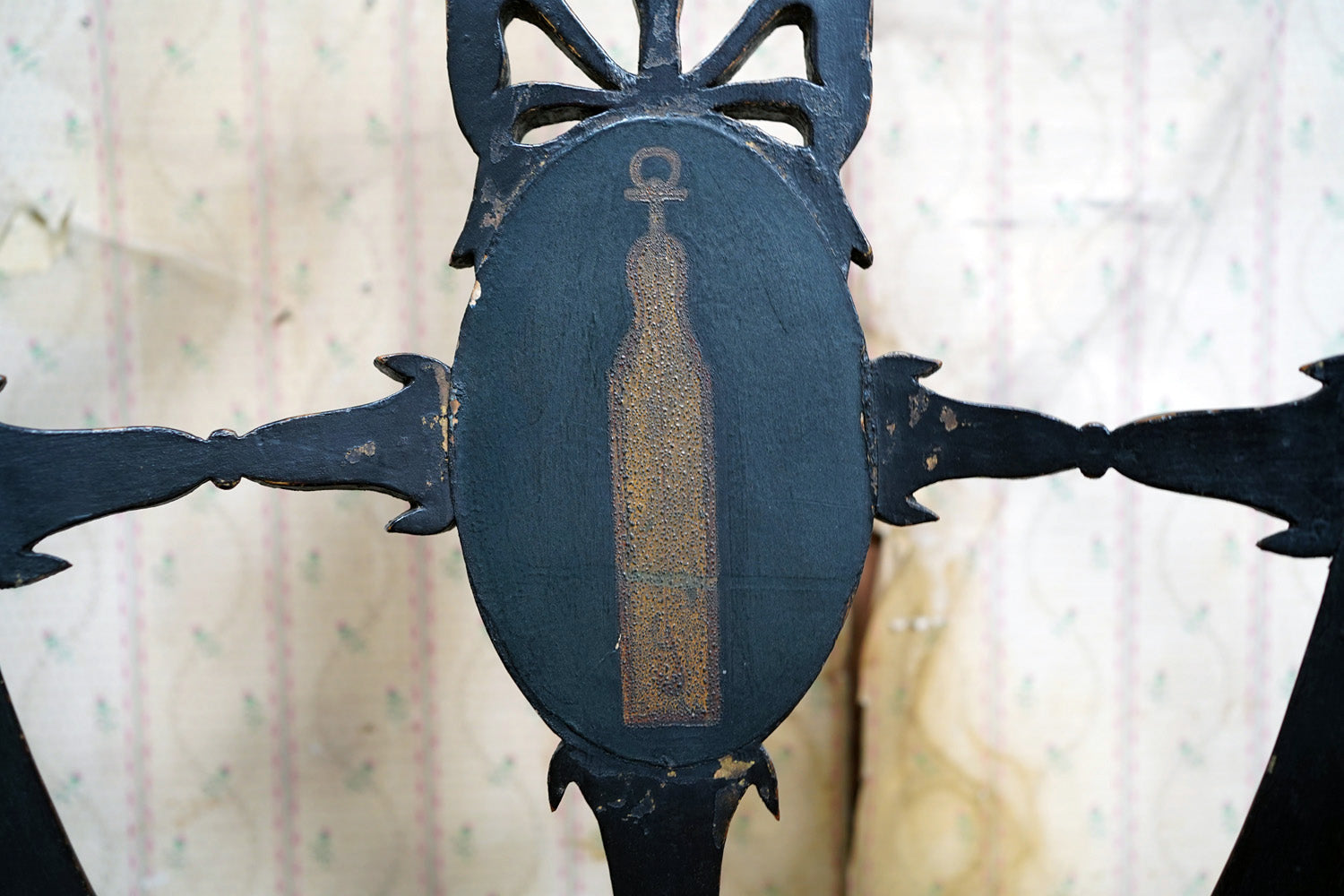 A George III Period Black Painted Open Armchair c.1780