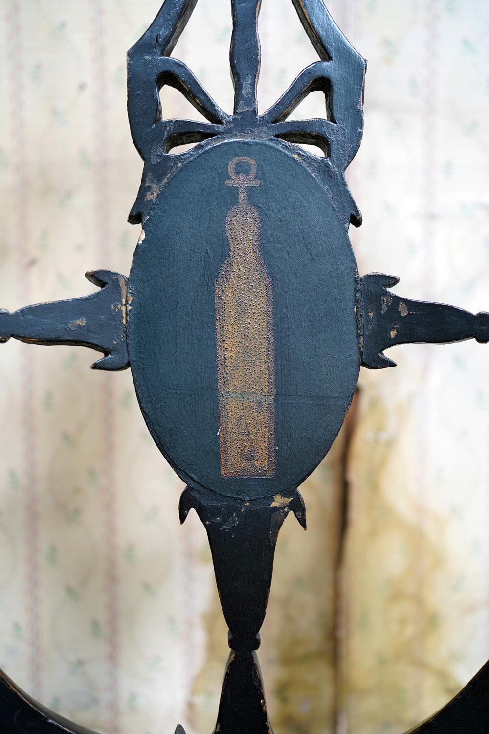 A George III Period Black Painted Open Armchair c.1780