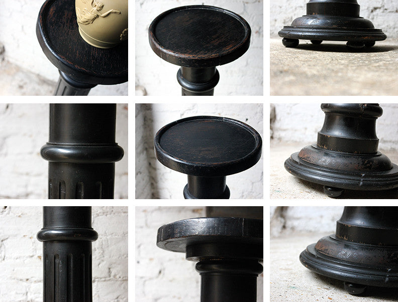 A Good Decorative Late 19thC Ebonised Beech Pedestal c.1880-1900