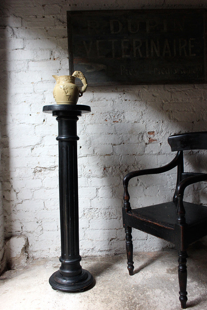 A Good Decorative Late 19thC Ebonised Beech Pedestal c.1880-1900