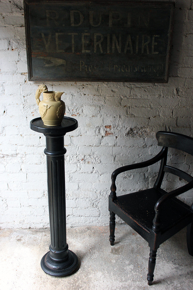 A Good Decorative Late 19thC Ebonised Beech Pedestal c.1880-1900