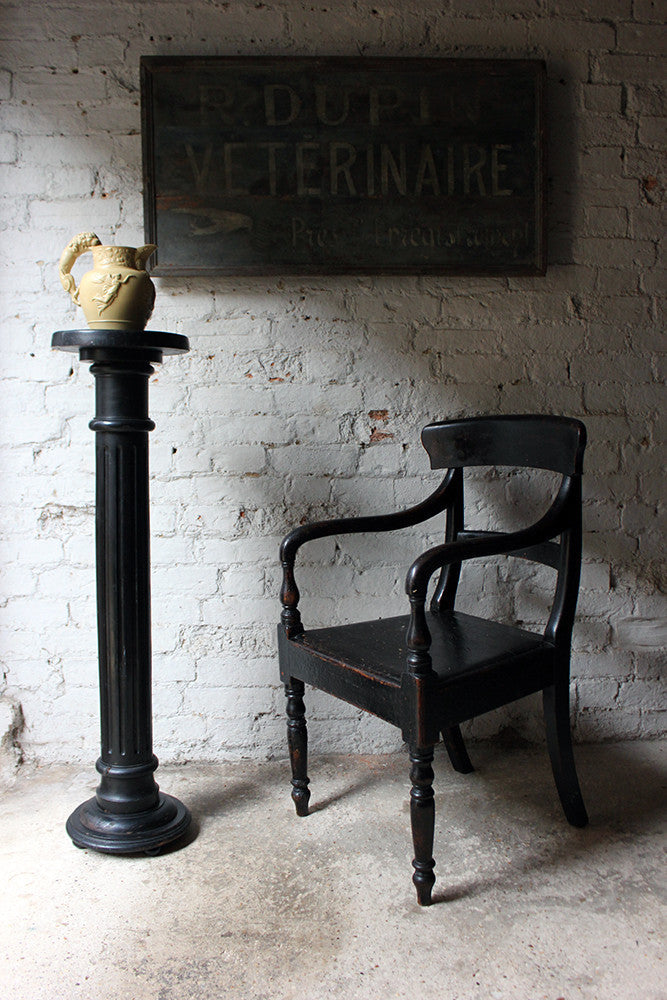 A Good Decorative Late 19thC Ebonised Beech Pedestal c.1880-1900