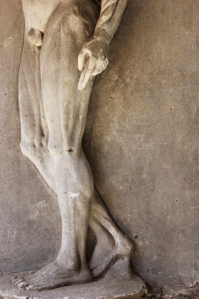A Good Early 20thC Plaster Écorché Anatomical Figural Plaque of a Male